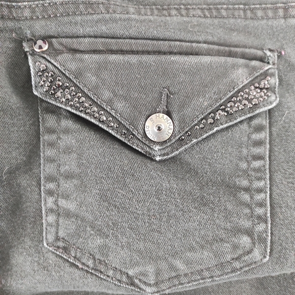 Hannah Jeweled Black Denim Midrise Jeans 14 - Picture 6 of 16